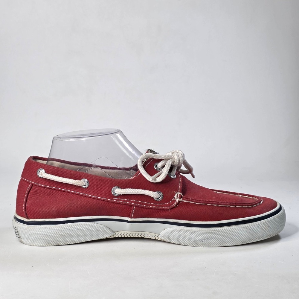 Sperry Top-Sider Bahama Boat Shoes Men's 9 M Red Canvas Low Top Sneakers 0726828 - Picture 4 of 12